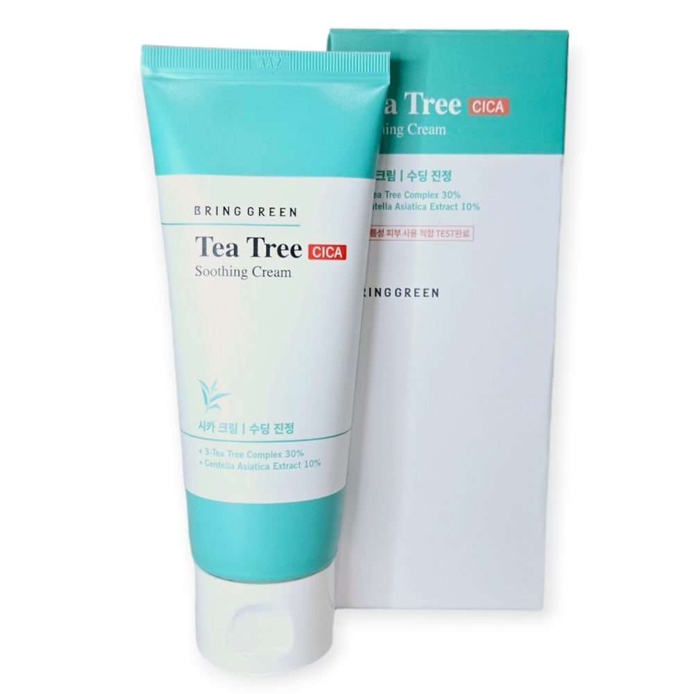 BRING GREEN Tea Tree Cica Soothing Cream, 100ml / 3.38 fl.oz Korean Skin Care